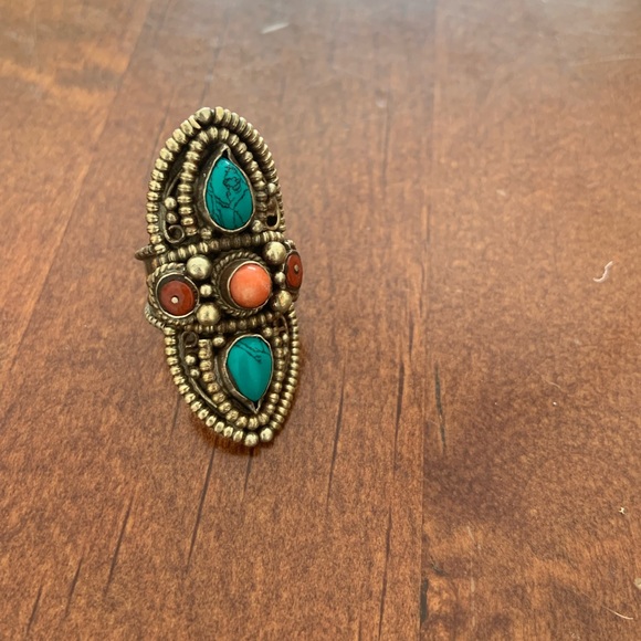 Boho Turquoise ring - Picture 3 of 5